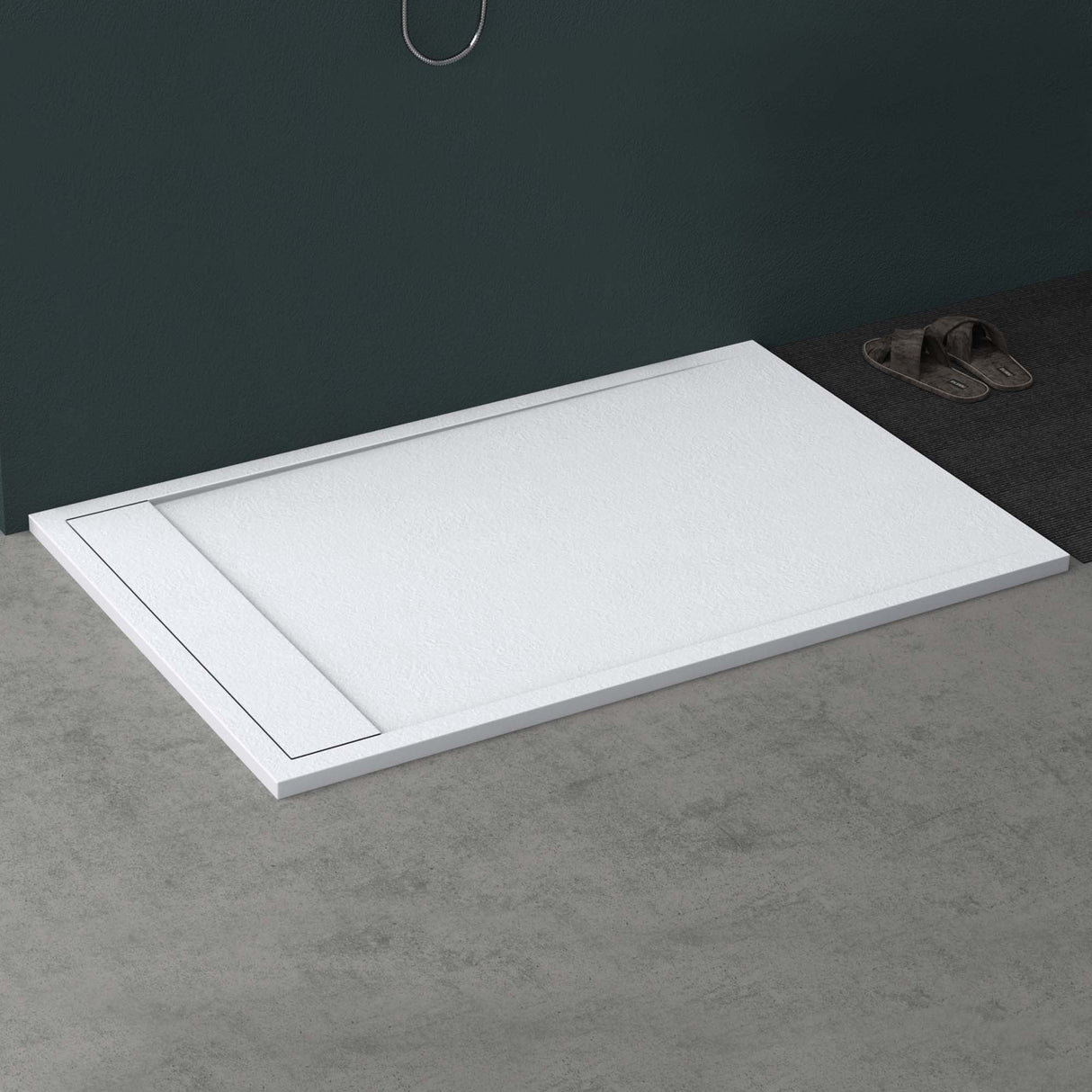 glasvilla Duschwanne Duschtasse aus Mineralguss Mineralgusswan DIN-Anschlüsse Geoma10