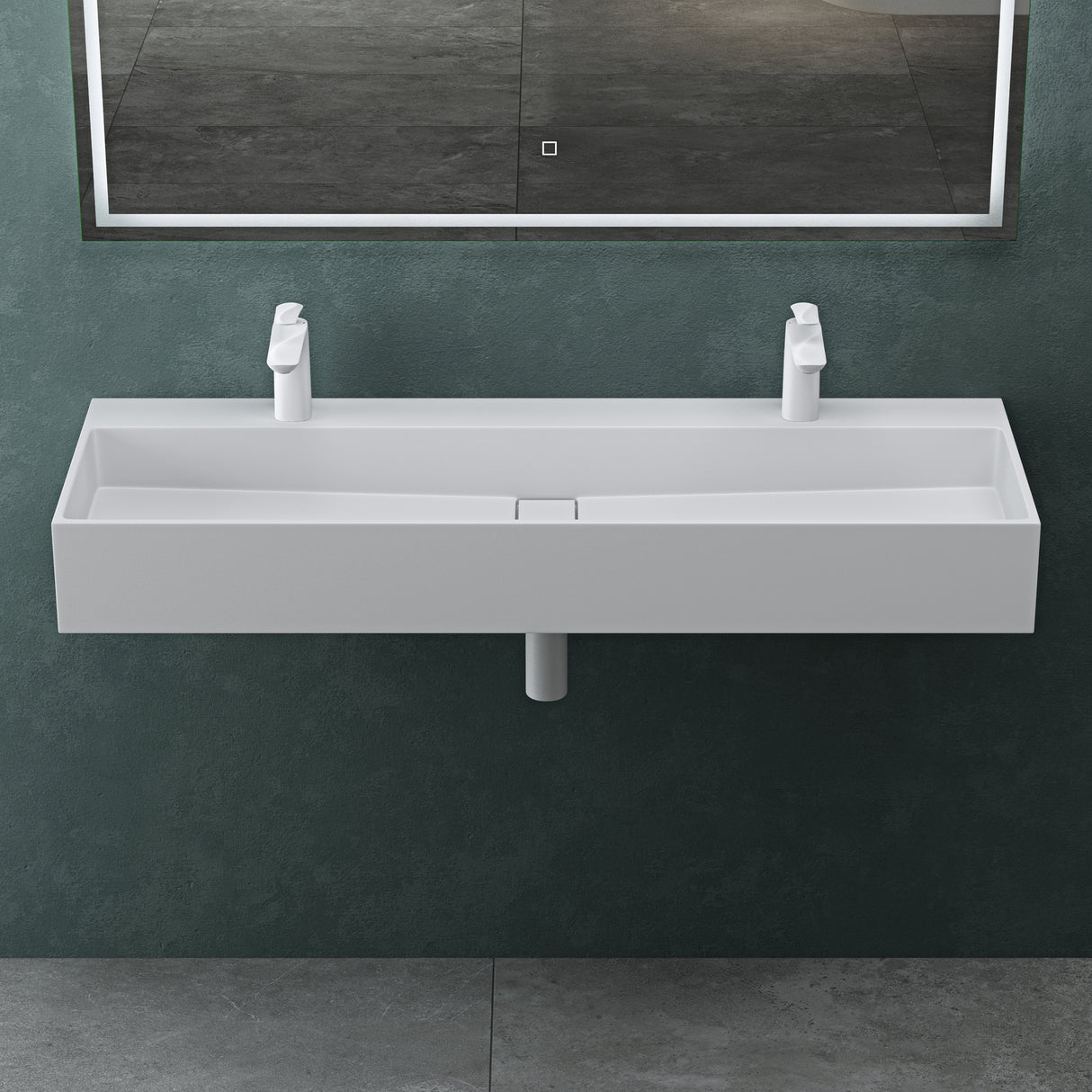 Lavabo Glasvilla Col6028 – Mineralguss con orificio para grifo, diseño y funcionalidad superior