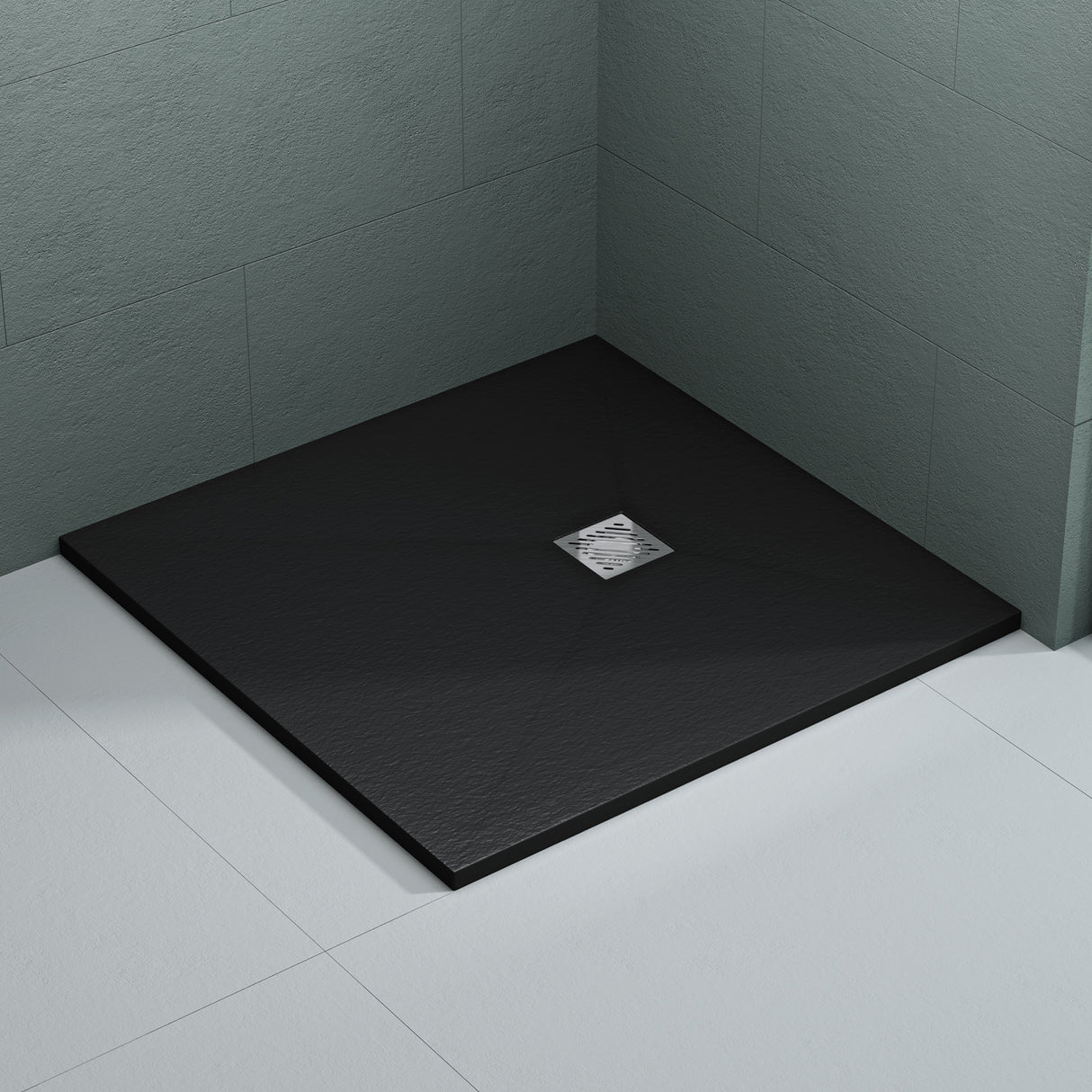 Glasvilla Design – Plato de ducha de mineralguss Geoma09, altura 3 cm, montaje a ras de suelo