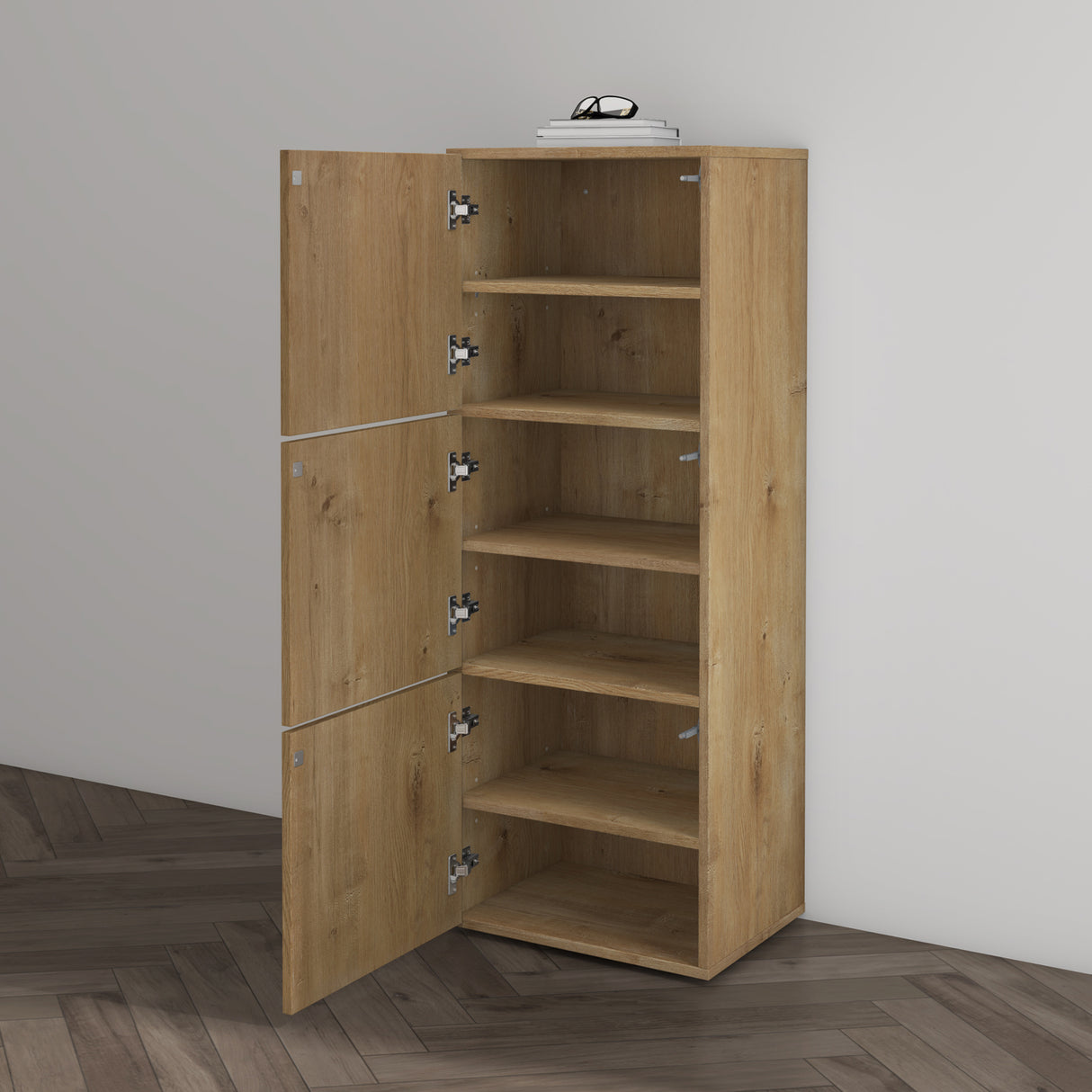 glasvilla Schuhschrank Schuhkommode mit 3 Schränken BTH: 45x36x120 cm Schuhregal Möbel Schuhschrank02