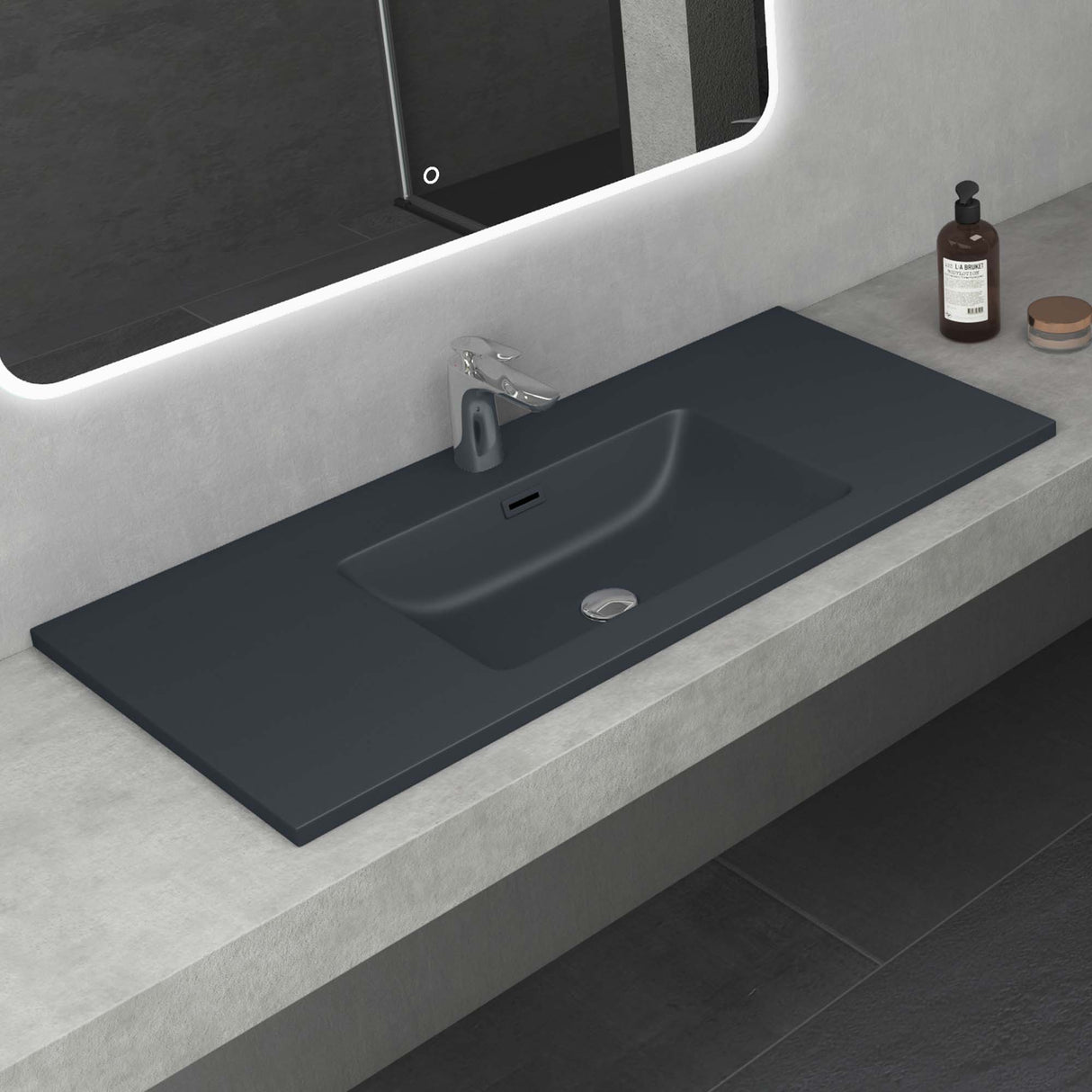 glasvilla Waschbecken Einbauwaschbecken Waschtisch Einbauwaschtisch aus Mineralguss Col02