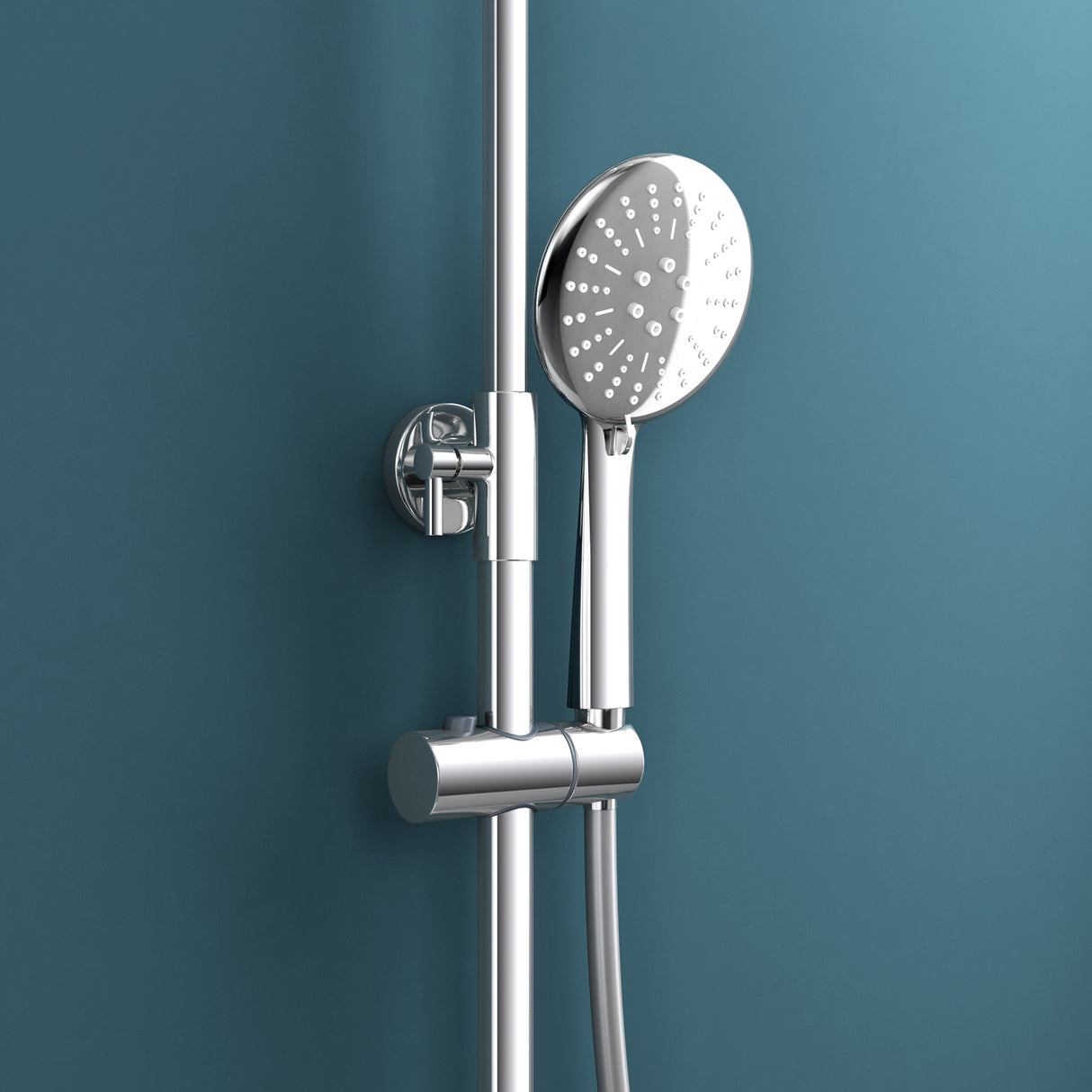 glasvilla Duschsystem mit Hand- und Kopfbrause Regendusche Duscharmatur mit Wandhalterungs-Set