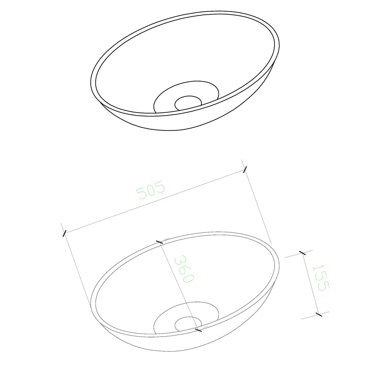 glasvilla Waschbecken Glas Aufsatzwaschbecken Glaswaschbecken Handwaschbecken Waschschale Oval
