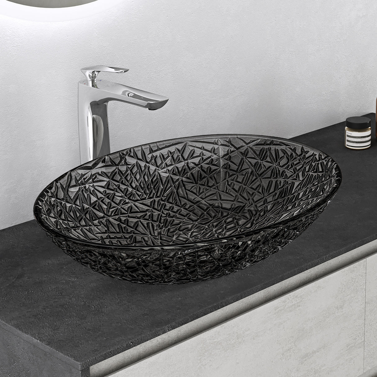 glasvilla Waschbecken Glas Aufsatzwaschbecken Glaswaschbecken Handwaschbecken Waschschale Oval