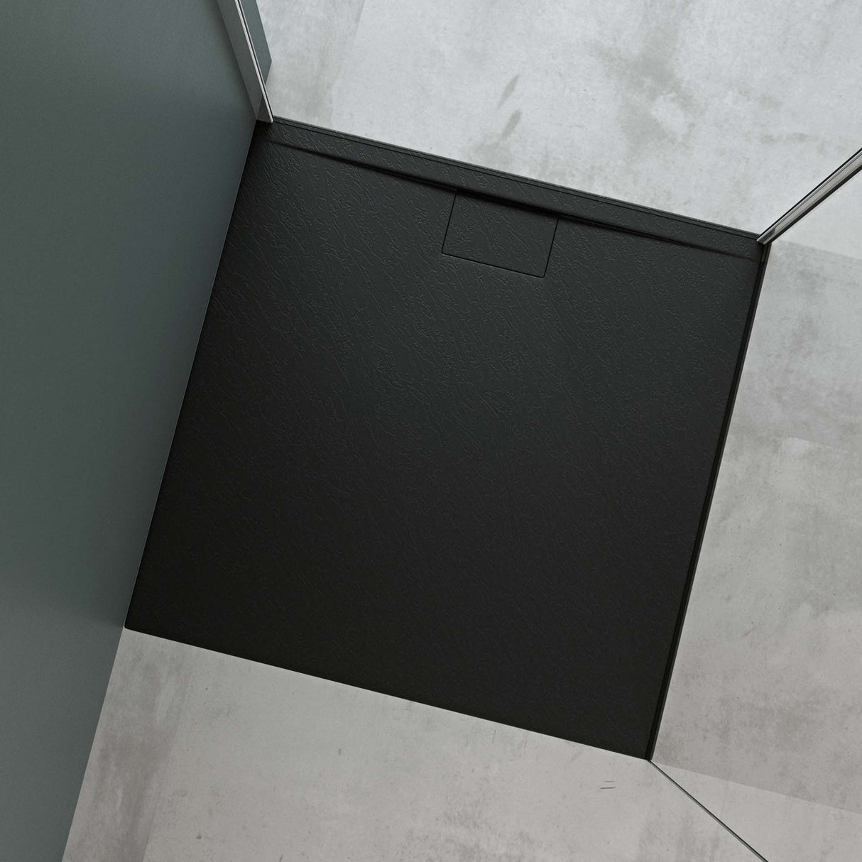 glasvilla Receveur de Douche Bac À Douche en Solid Surface Raccords DIN Geoma07