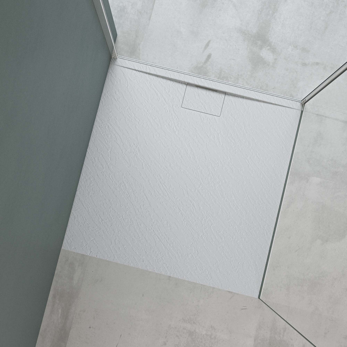 glasvilla Receveur de Douche Bac À Douche en Solid Surface Raccords DIN Geoma07