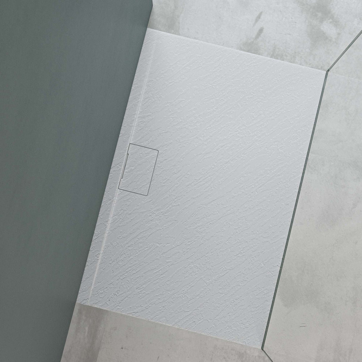 glasvilla Receveur de Douche Bac À Douche en Solid Surface Raccords DIN Geoma07