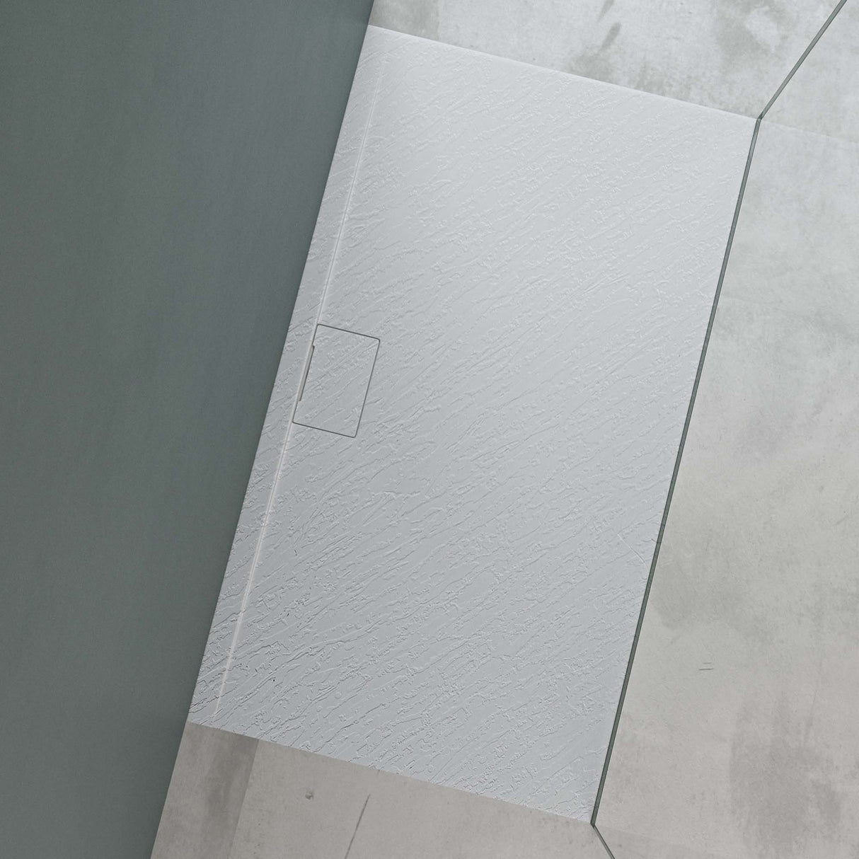 glasvilla Receveur de Douche Bac À Douche en Solid Surface Raccords DIN Geoma07