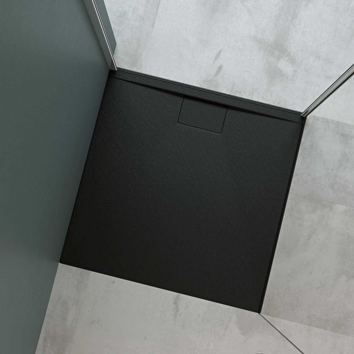 glasvilla Receveur de Douche Bac À Douche en Solid Surface Raccords DIN Geoma07