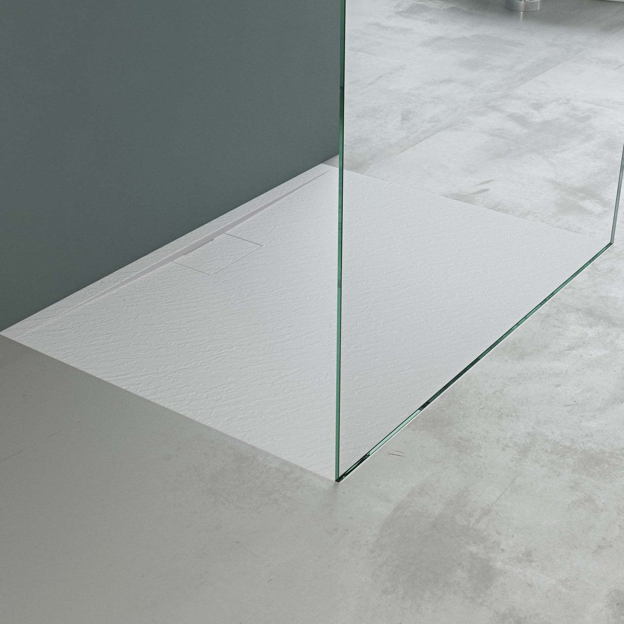 glasvilla Receveur de Douche Bac À Douche en Solid Surface Raccords DIN Geoma07