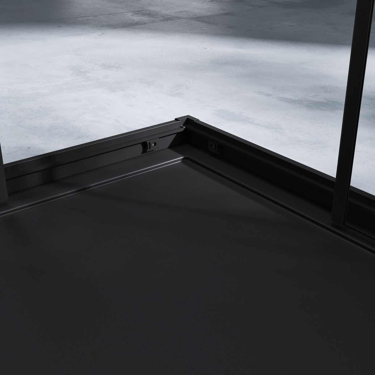 glasvilla Duschkabine mit Doppel-Schiebetür Duschtür Eckeinstieg Echtglas Lotuseffekt 6mm ESG-Sicherheitsglas Ravenna16K Schwarz