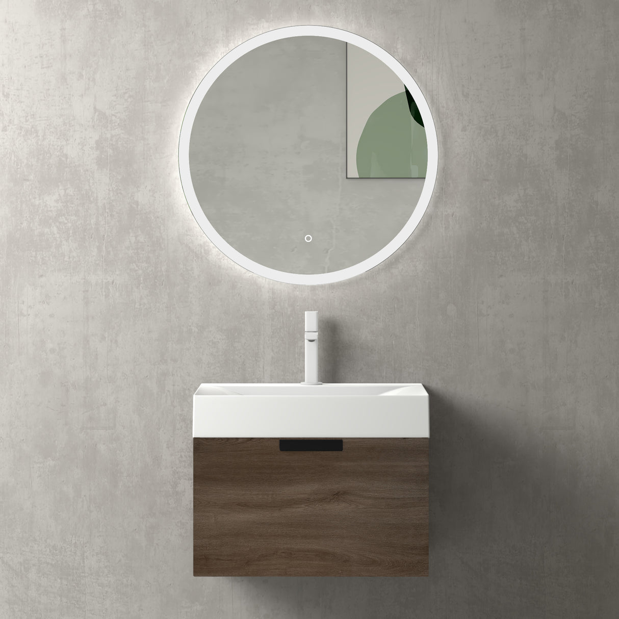 glasvilla Badmöbel-Set mit Soft-Close Schublade Wandmontage inkl. Waschbecken Lonato