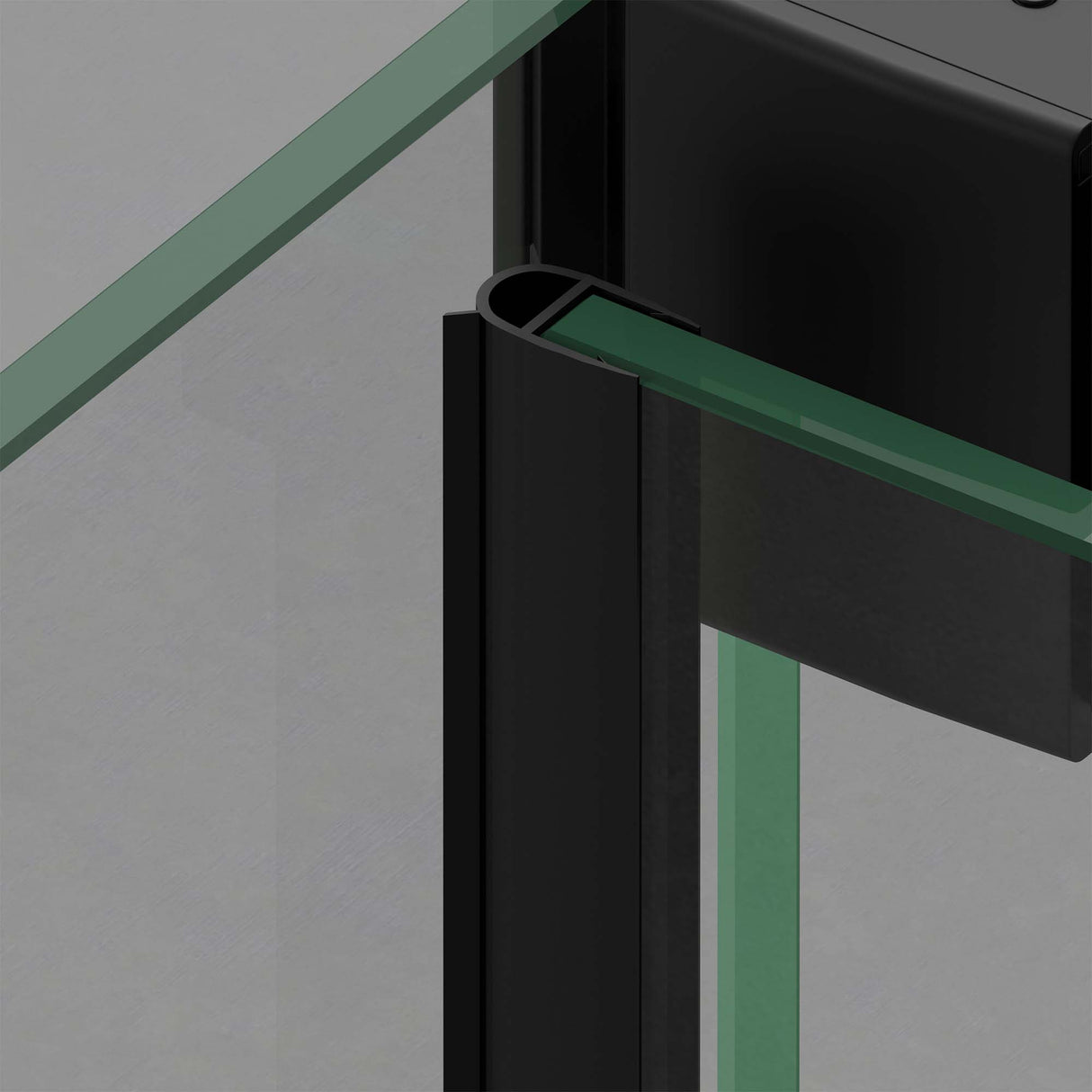 glasvilla Duschkabine Schiebetür 6mm ESG-Sicherheitsglas Duschabtrennung Soft-Close-Mechanismus Seitenanstieg Ravenna12K Schwarz