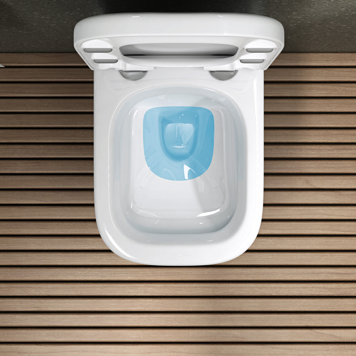 glasvilla Hänge WC Toilette Wand-WC Spülrandlos Weiß aus Keramik Wandmontage mit Absenkautomatik