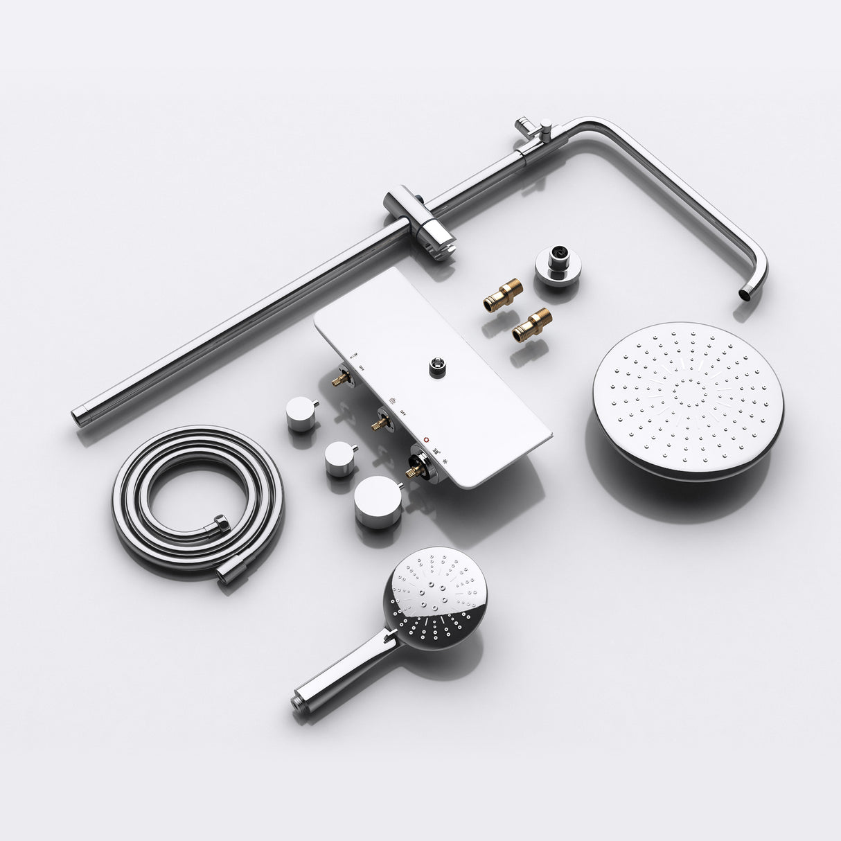 glasvilla Duschsystem mit Hand- und Kopfbrause Regendusche Duscharmatur mit Wandhalterungs-Set