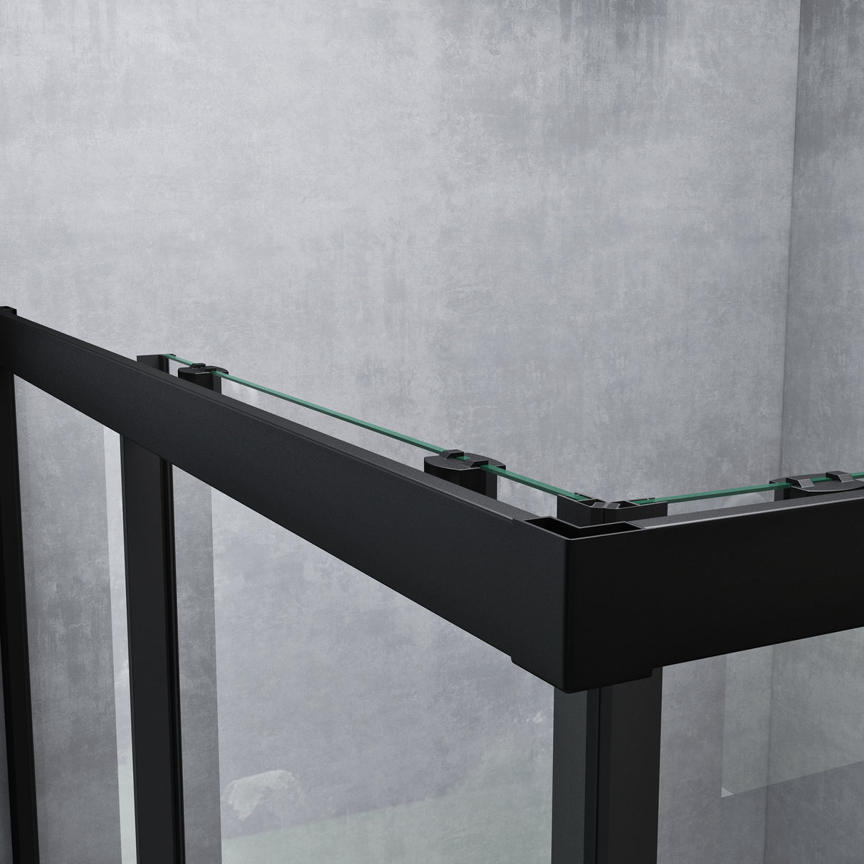 glasvilla Duschkabine mit Doppel-Schiebetür Duschtür Eckeinstieg Echtglas Lotuseffekt 6mm ESG-Sicherheitsglas Ravenna16K Schwarz