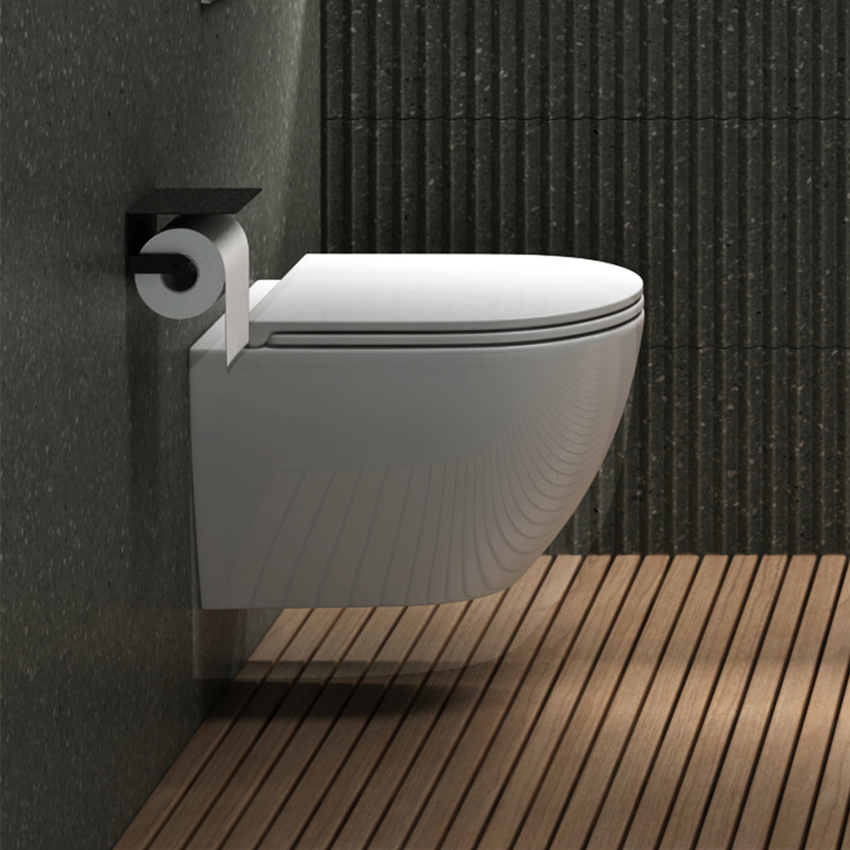 glasvilla Wand WC spülrandlos Schwarz Hänge WC spülrandlos Toilette WC mit Sitz Softclose