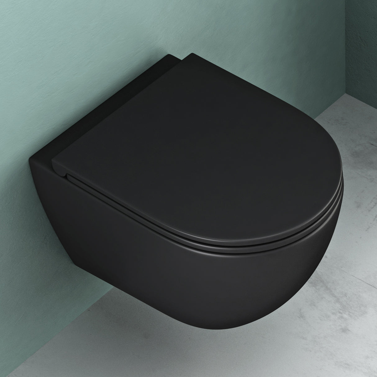 glasvilla Wand WC spülrandlos Schwarz Hänge WC spülrandlos Toilette WC mit Sitz Softclose