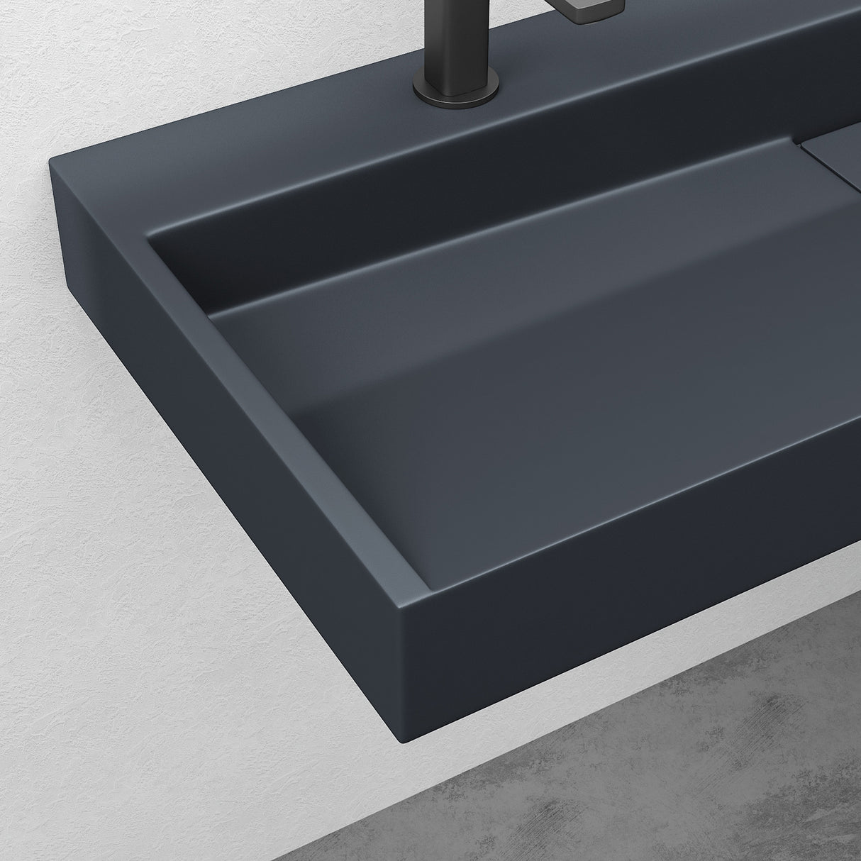 glasvilla Waschbecken Aufsatzwaschbecken Hängewaschbecken Hängewaschtisch inkl. Ablaufgarnitur Mineralguss Rechteckig Waschplatz col19