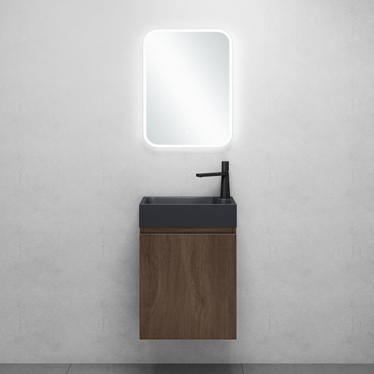 glasvilla Badmöbelset Badezimmermöbel bestehend aus Waschbecken in Anthrazit Matt und Waschbeckenunterschrank BTH: 46x26x63cm Pisa02