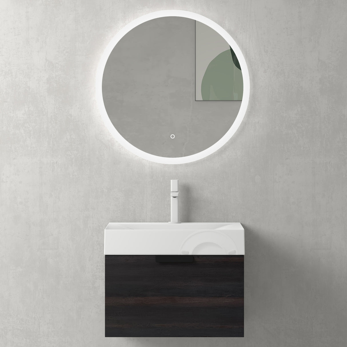 glasvilla Badmöbel-Set mit Soft-Close Schublade Wandmontage inkl. Waschbecken Lonato