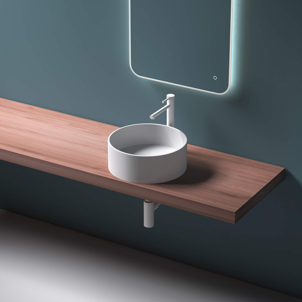 glasvilla 40x40x15cm Waschbecken rund Col804 Aufsatzwaschbecken ohne Hahnloch und Überlauf.. Col804 Moderne Optik- höchste Funktionalität