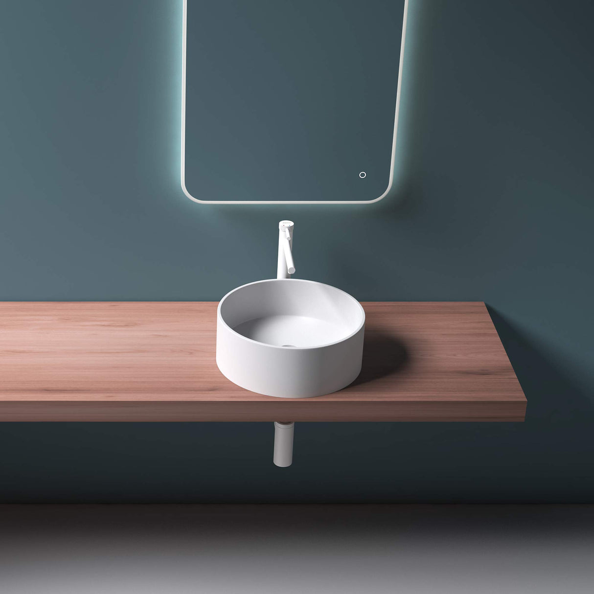 glasvilla 40x40x15cm Waschbecken rund Col804 Aufsatzwaschbecken ohne Hahnloch und Überlauf.. Col804 Moderne Optik- höchste Funktionalität