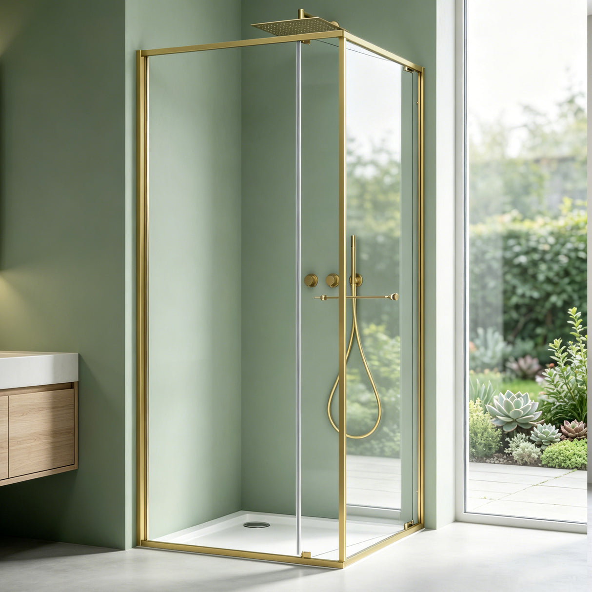 glasvilla Duschkabine Eckeinstieg mit Schiebetür nach innen, Eckdusche Duschabtrennung 195cm Höhe, 6mm ESG-Sicherheitsglas Nano-Beschichtung Ravenna69K
