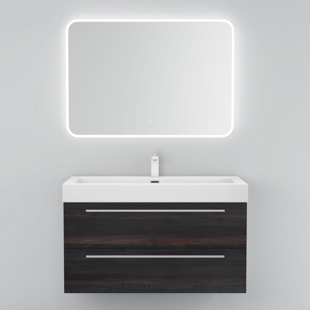 glasvilla Badmöbel-Set Waschbeckenunterschrank Waschtisch mit Unterschrank inkl. Mineralguss-Waschbecken Quadratto