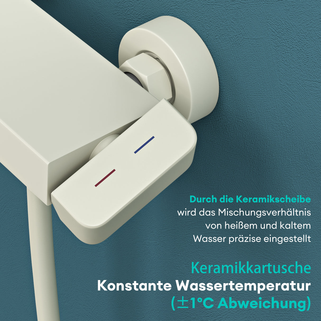 glasvilla Duschsystem mit Regendusche Duschkopf 3 Strahlarten höhenverstellbar Duschbrause mit Unterauslauf aus Aluminium Duschsystem10