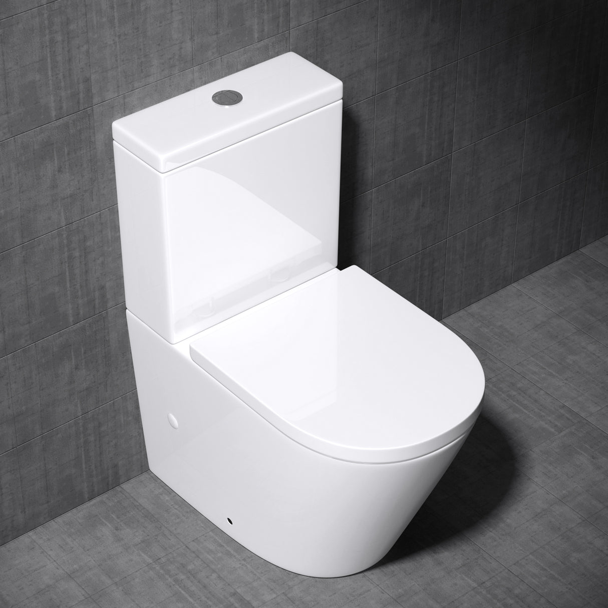 glasvilla Stand-WC Toilette Stand Toilette aus Keramik Spülrandloses WC bodenstehenden Toiletten