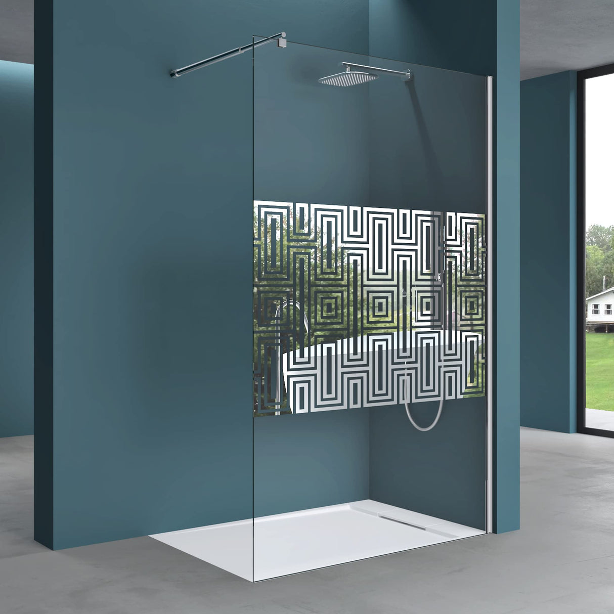 glasvilla Duschwand für Dusche Duschabtrennung Walk-In ESG-Sicherheitsglas 10mm NANO Glas BRAM1&3 Bremen2DM