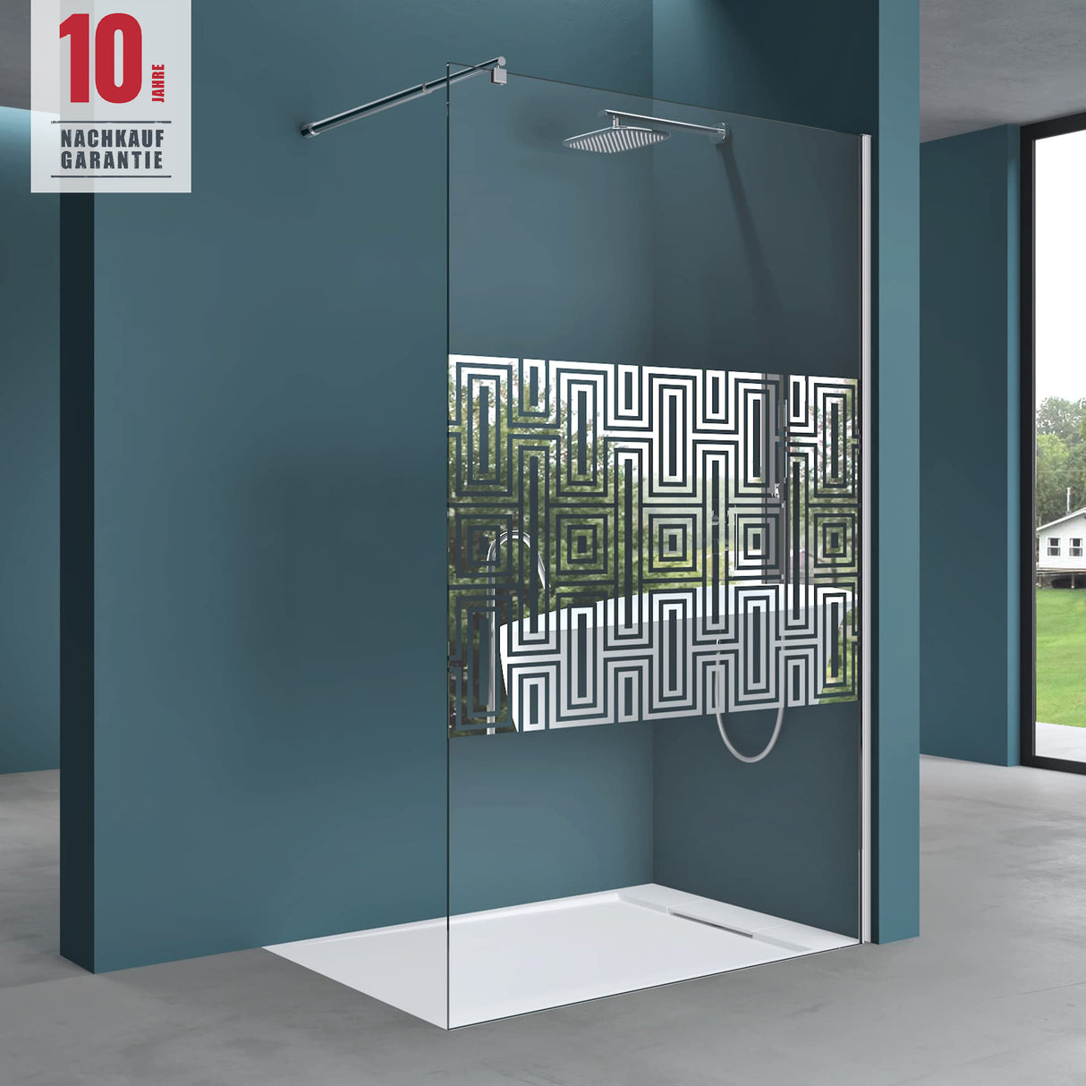 glasvilla Duschwand für Dusche Duschabtrennung Walk-In ESG-Sicherheitsglas 10mm NANO Glas BRAM1&3 Bremen2DM