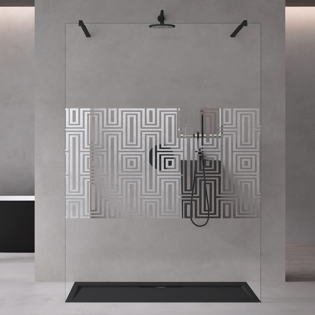 glasvilla Duschwand Duschabtrennung 2 Haltestange für Walk-In Dusche 10mm ESG-Sicherheitsglas mit Nanobeschichtung Rechteckiger Stabilisator Bremen02+2