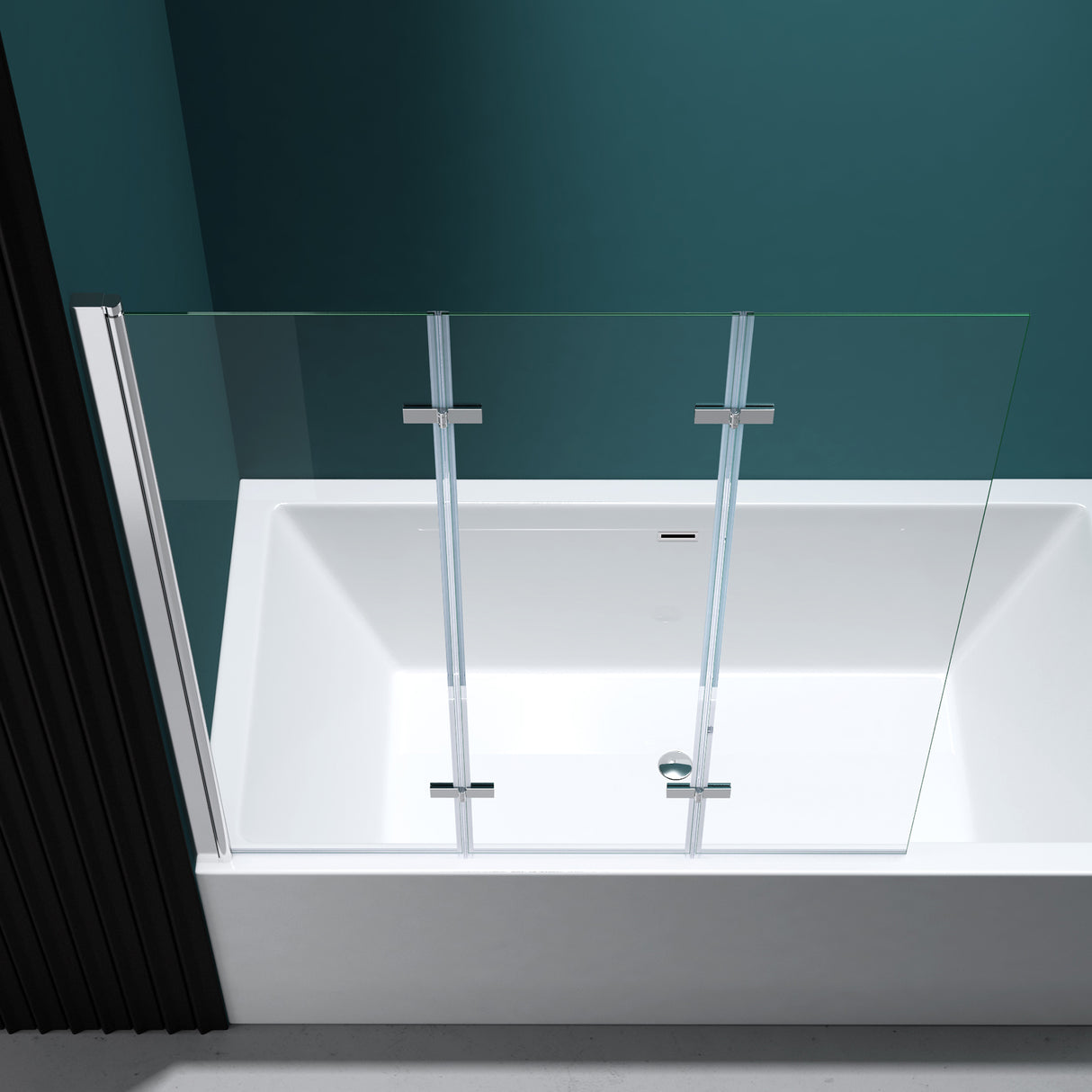 glasvilla Duschwand für Badewanne Badewannenwand Badewannenfaltwand 6mm Sicherheitsglas mit NANO-Versiegelung Badewannenaufsatz Badewannentrennwand Cortona116