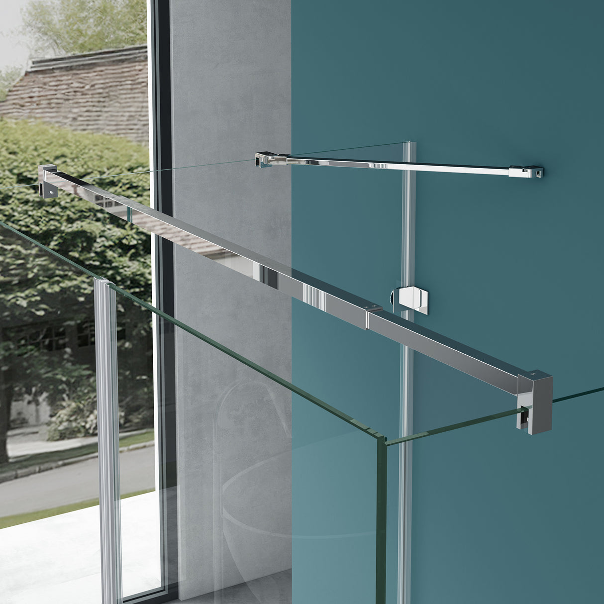 glasvilla Duschkabine U-Form Duschabtrennung 8mm ESG in Klarglas Nano-Beschichtung Ravenna40UK