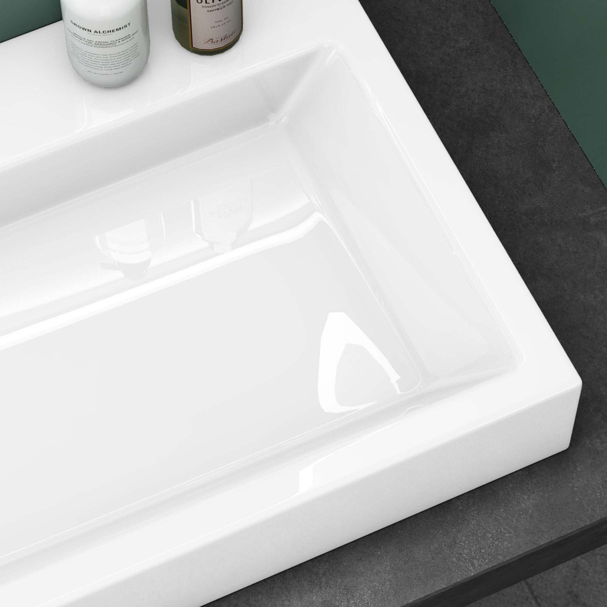 glasvilla Waschbecken Aufsatzwaschbecken Hängewaschbecken Waschschale Mineralguss Bad Eckig Col06