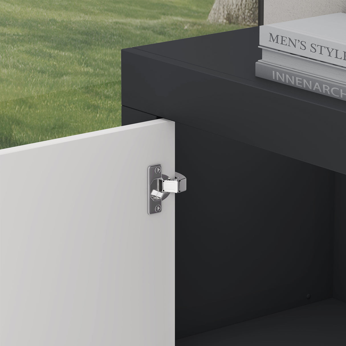 glasvilla Sideboard Aufbewahrungsschrank BTH: 167x36x70 cm mit 2 Schränken und 4 Schubladen Kommode Mehrzweckschrank Möbel Schrank03