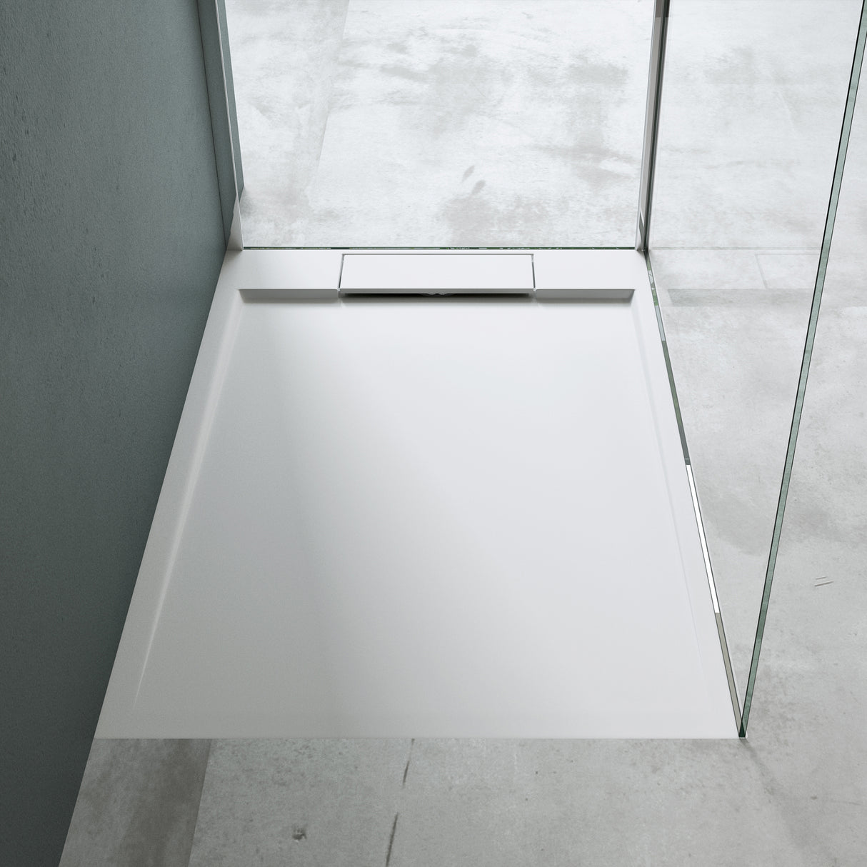 glasvilla Receveur de Douche Bac à Douche Rectangulaire 70-160 cm en Solid Surface Geoma