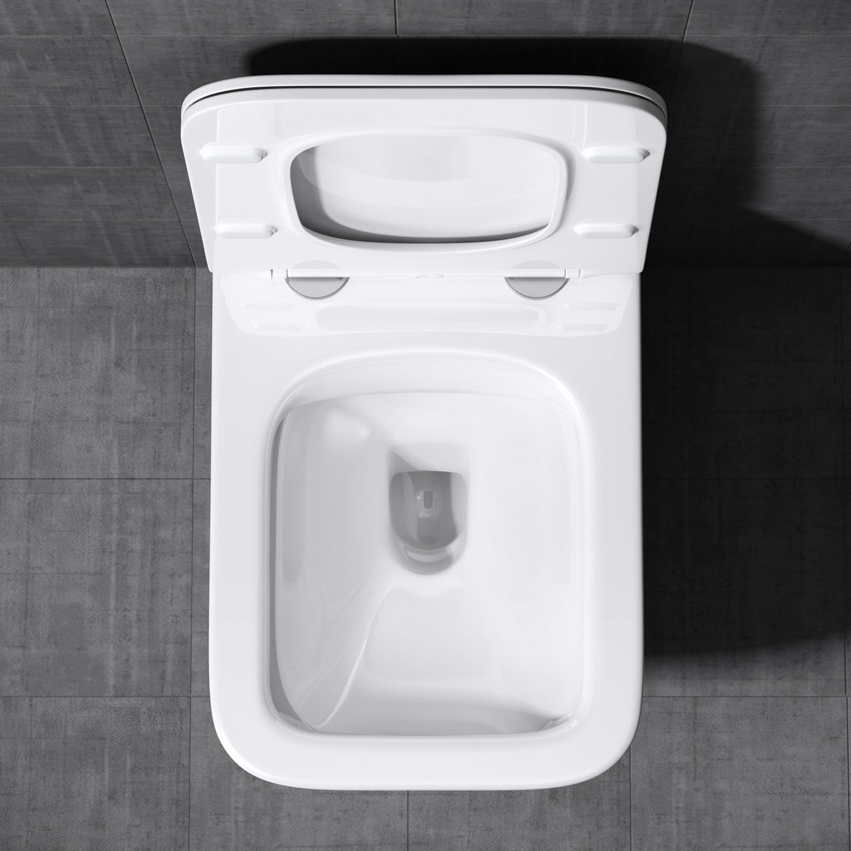 glasvilla Hänge WC Toilette Wand-WC Spülrandlos Weiß aus Keramik Wandmontage mit Absenkautomatik