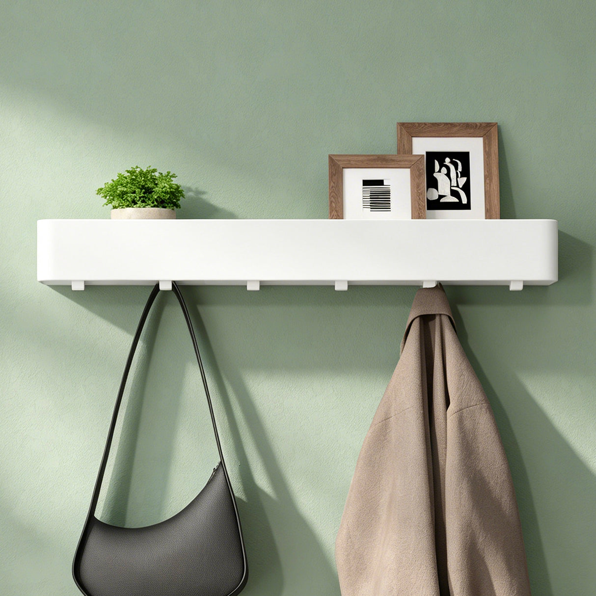 glasvilla Duschablage zum Bohren oder Kleben, Duschregal mit Haken, Badablage zur Wandmontage, Badezimmer Organizer Reglo-05
