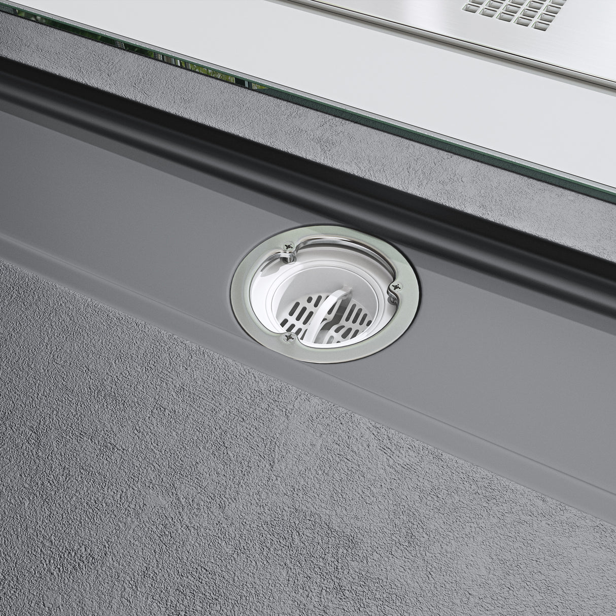 glasvilla Duschwanne Duschtasse für Duschkabine flach Rechteckig Beton-Grau aus hochwertigem Mineralguss Corvus