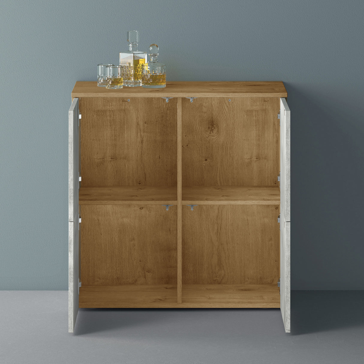 glasvilla Möbel Kommode Aufbewahrungsschrank mit 4 Türen Sideboard Schrank Mehrzweckschrank Schrank04