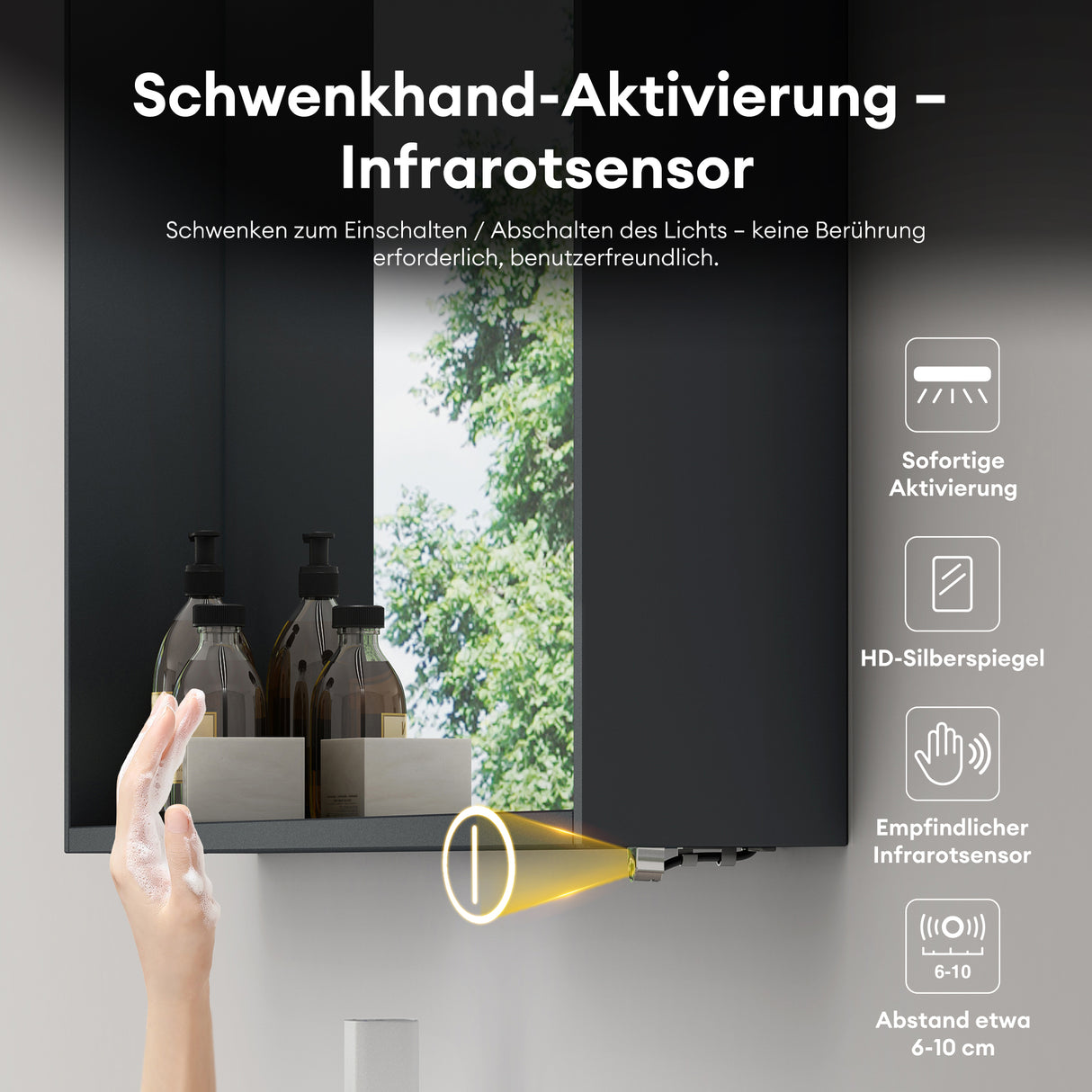 glasvilla Spiegelschrank Bad mit Beleuchtung Badezimmerschrank Hängeschrank Badezimmerspiegel Spiegelschrank-01