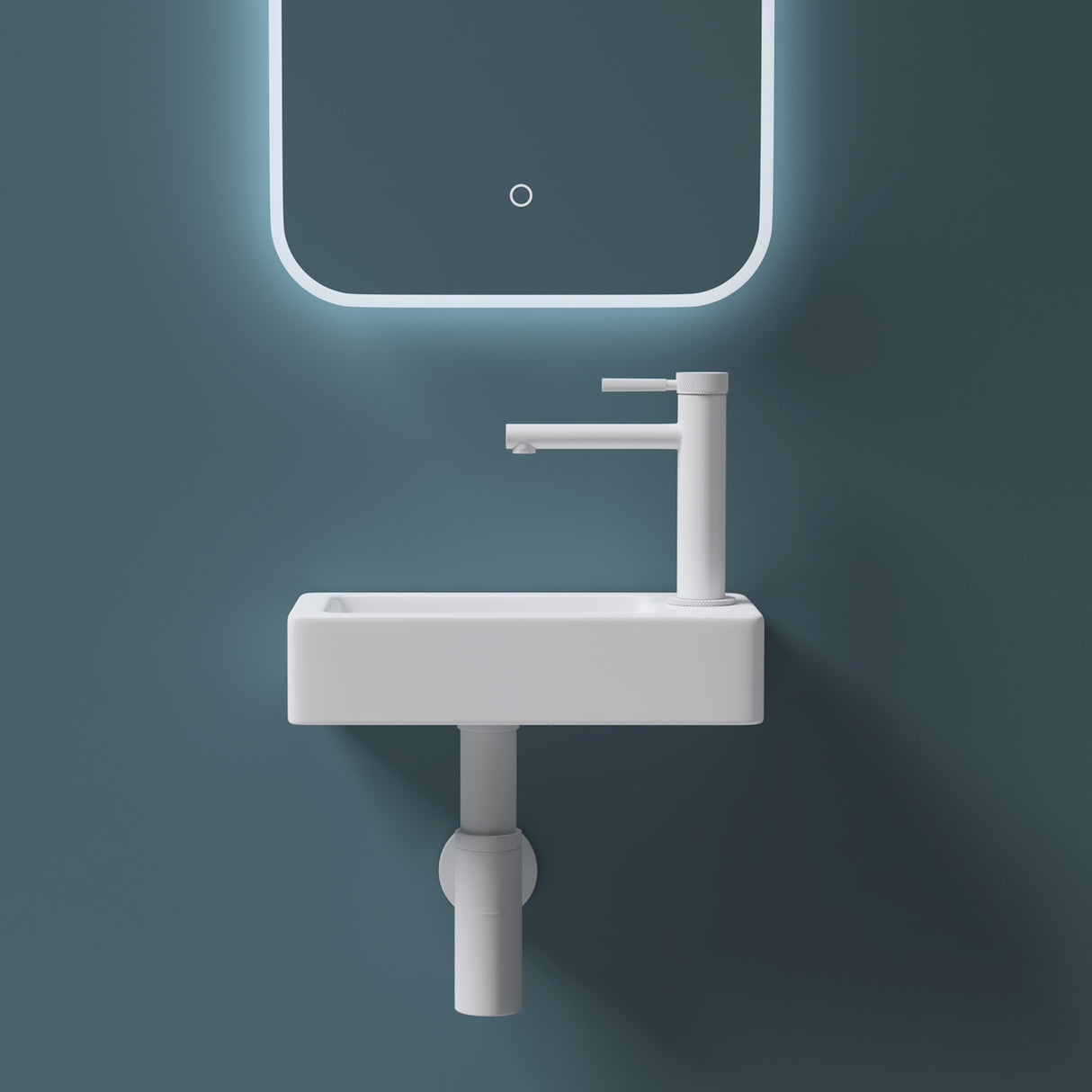 glasvilla Waschbecken Gäste-WC Hängewaschbecken aus Keramik in weiß mit Nano-Beschichtung Brüssel3053