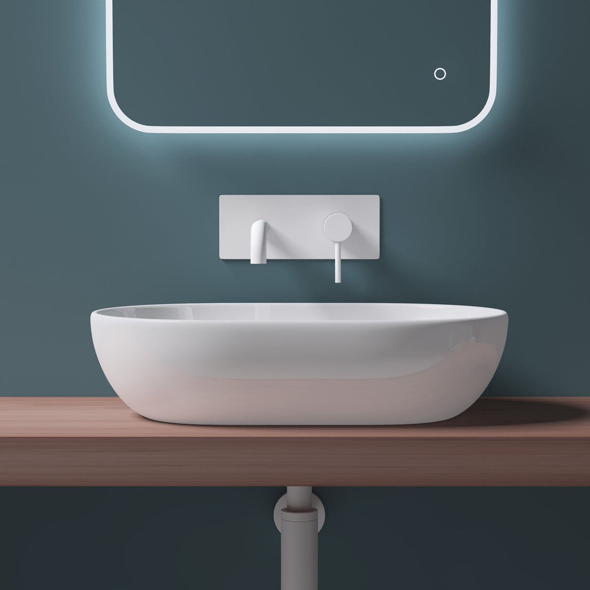 glasvilla Waschbecken Aufsatzwaschbecken Keramik in weiß mit Nano-Beschichtung Brüssel322