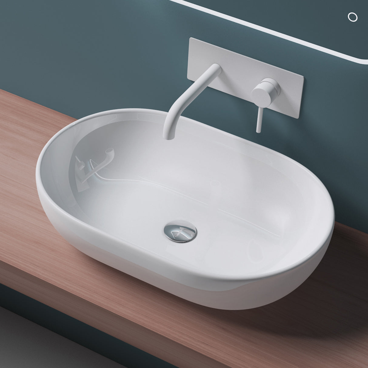 glasvilla Waschbecken Aufsatzwaschbecken Keramik in weiß mit Nano-Beschichtung Brüssel322