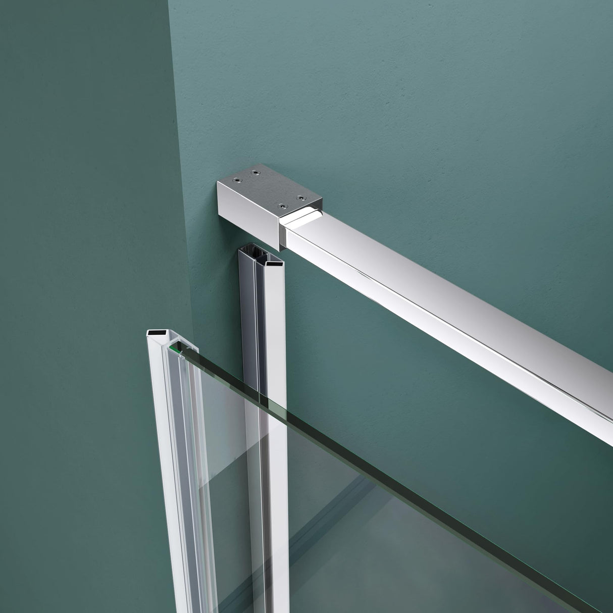 glasvilla Duschtür Nischentür dusche Duschabtrennung Chrom und Schwarz Duschkabine Schwingtür 8mm ESG-Sicherheitsglas mit Nanobeschichtung Hebe-Senk-Mechanismus Klarglas und Milchglas Streifen Teramo36K