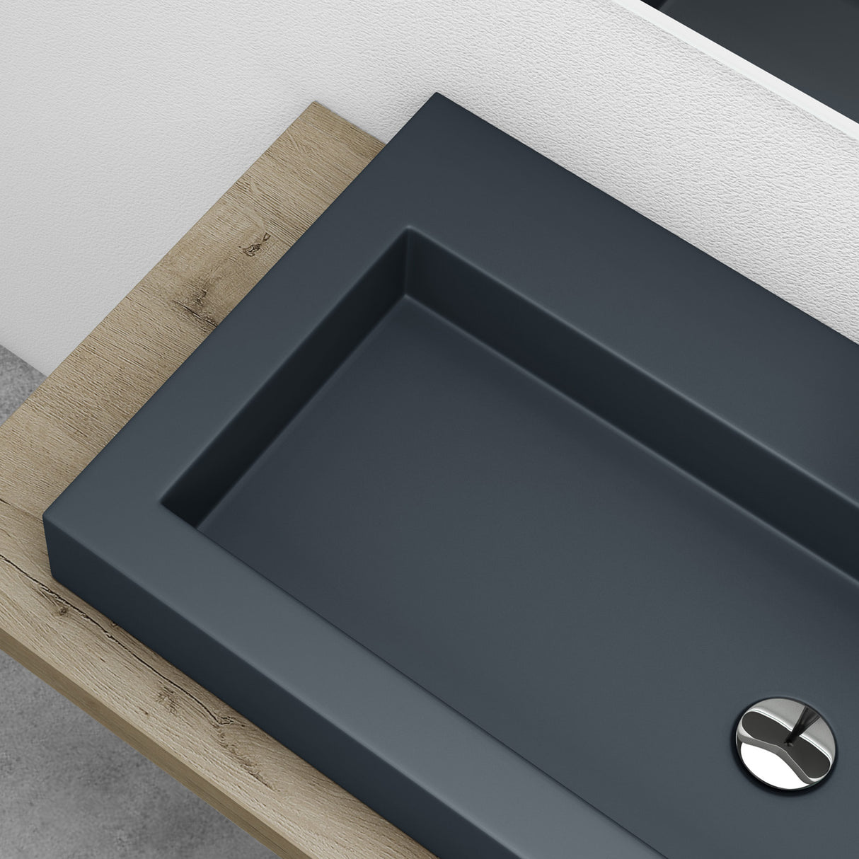 glasvilla Waschbecken Col18 Hängewaschtisch Aufsatzwaschbecken Mineralguss 1 Armaturenloch rechteckig