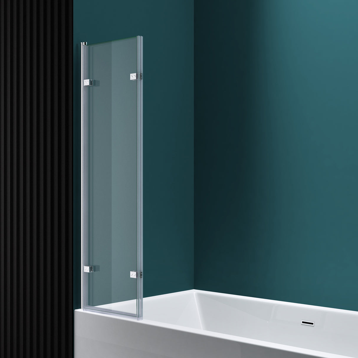 glasvilla Duschwand für Badewanne Badewannenwand Badewannenfaltwand 6mm Sicherheitsglas mit NANO-Versiegelung Badewannenaufsatz Badewannentrennwand Cortona116